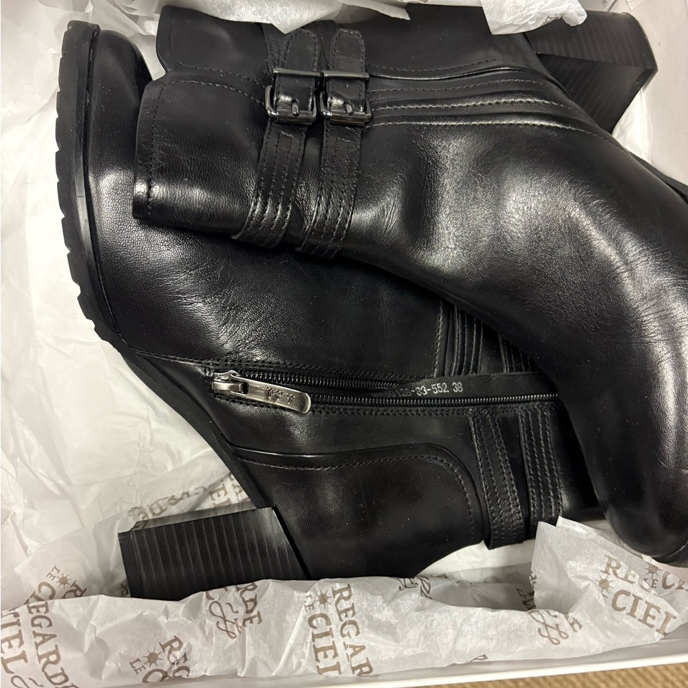 Regarde Ciel Black Ankle Boots for Women size 7.5/8